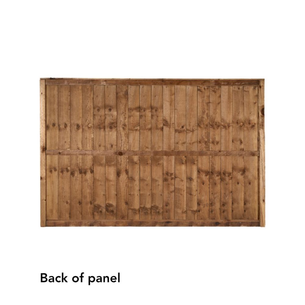 Forest Garden 6ft x 4ft (1.83m x 1.23m) Pressure Treated Brown Closeboard Fence Panel - Image 4