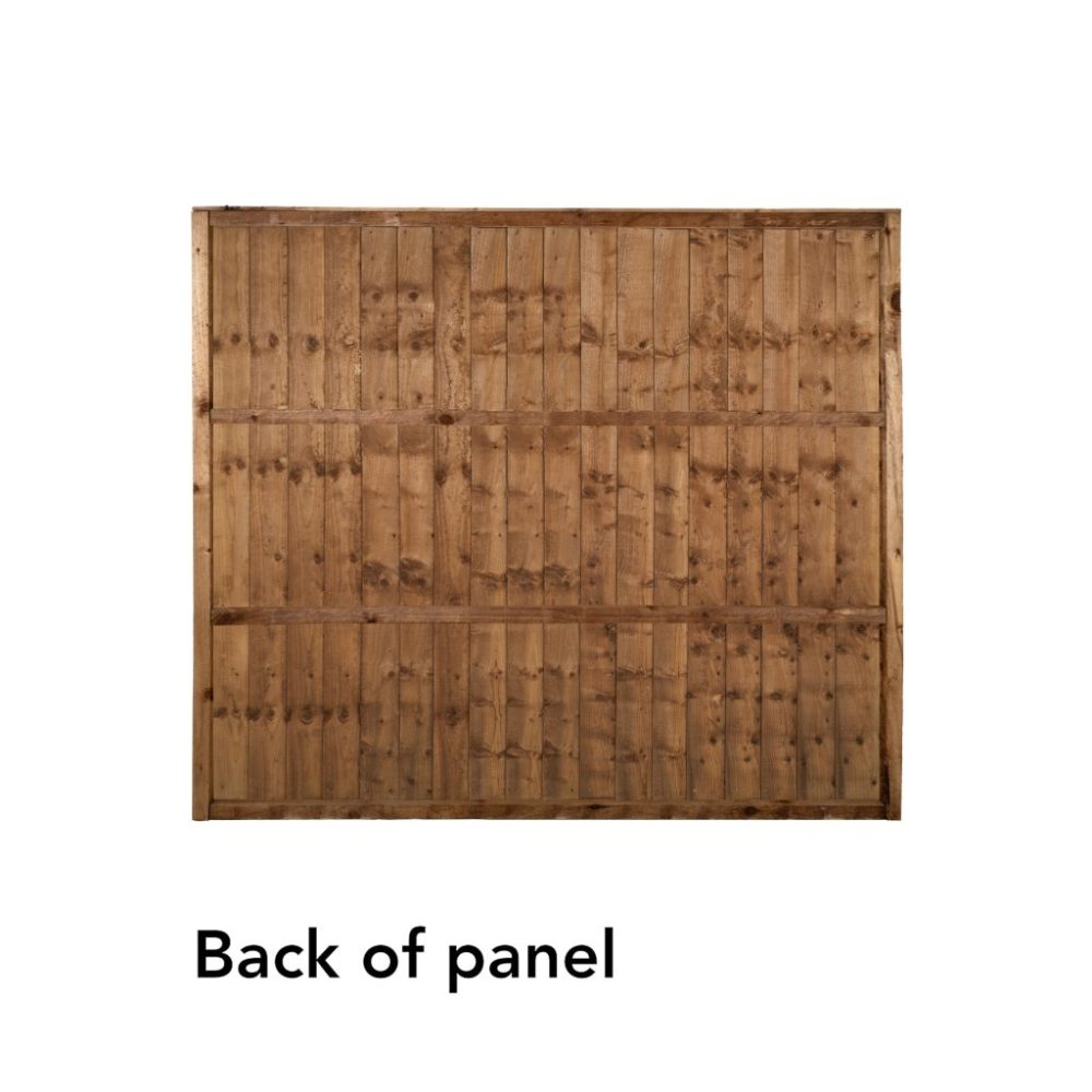 Forest Garden 6ft x 5ft (1.83m x 1.54m) Pressure Treated Brown Closeboard Fence Panel - Image 5