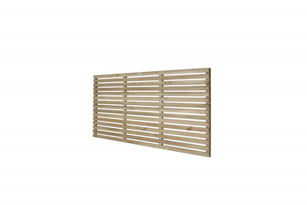 Forest Garden 6ft x 3ft (1.8m x 0.9m) Pressure Treated Contemporary Slatted Fence Panel - Image 3