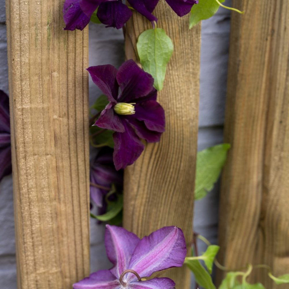 Forest Garden 1.8m x 0.3m Pressure Treated Vertical Slatted Screen - Image 3