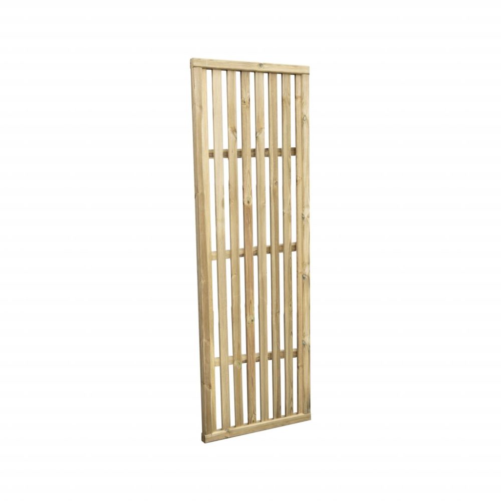 Forest Garden 1.8m x 0.6m Pressure Treated Vertical Slatted Screen - Image 3