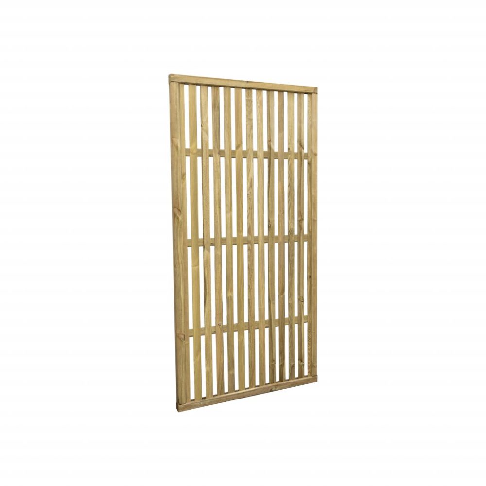 Forest Garden 1.8m x 0.9m Pressure Treated Vertical Slatted Screen - Image 4