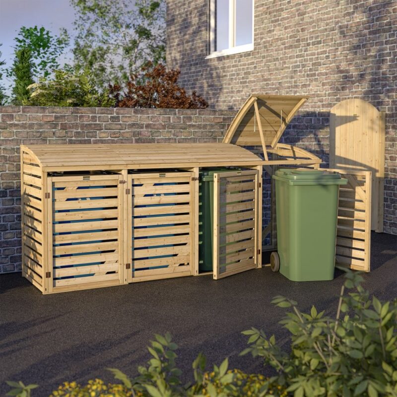 Quadruple 4 Bin Store Natural Timber Pressure Treated