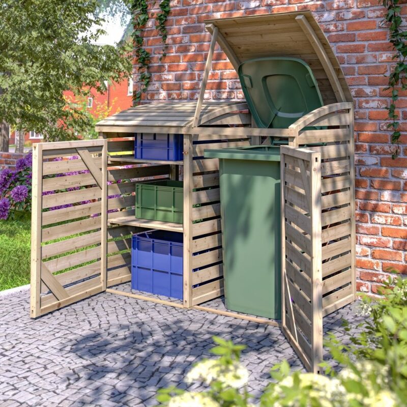 Single Bin Store With Box Store Pressure Treated
