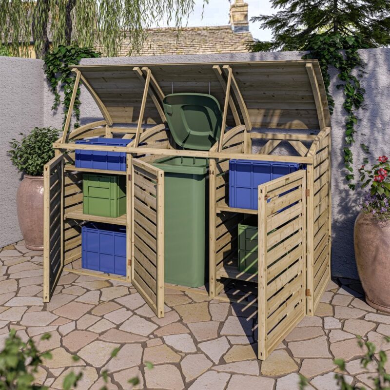Single Bin Store With Double Box Store Pressure Treated