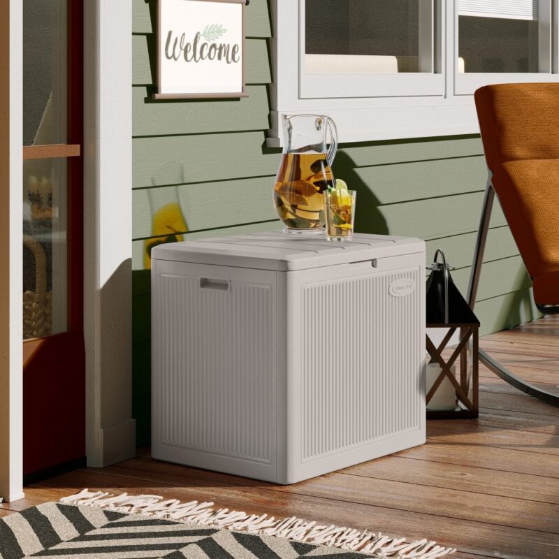 Suncast New York 83L Outdoor Storage Box - Light French Grey