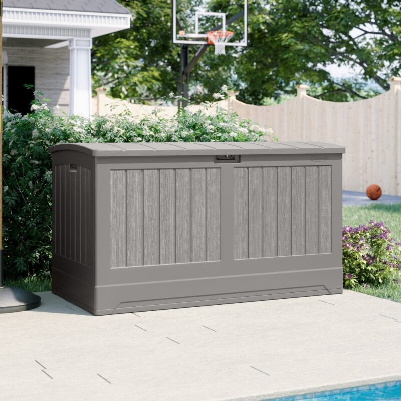 Suncast Montana 757L Outdoor Storage Box - Stone Grey