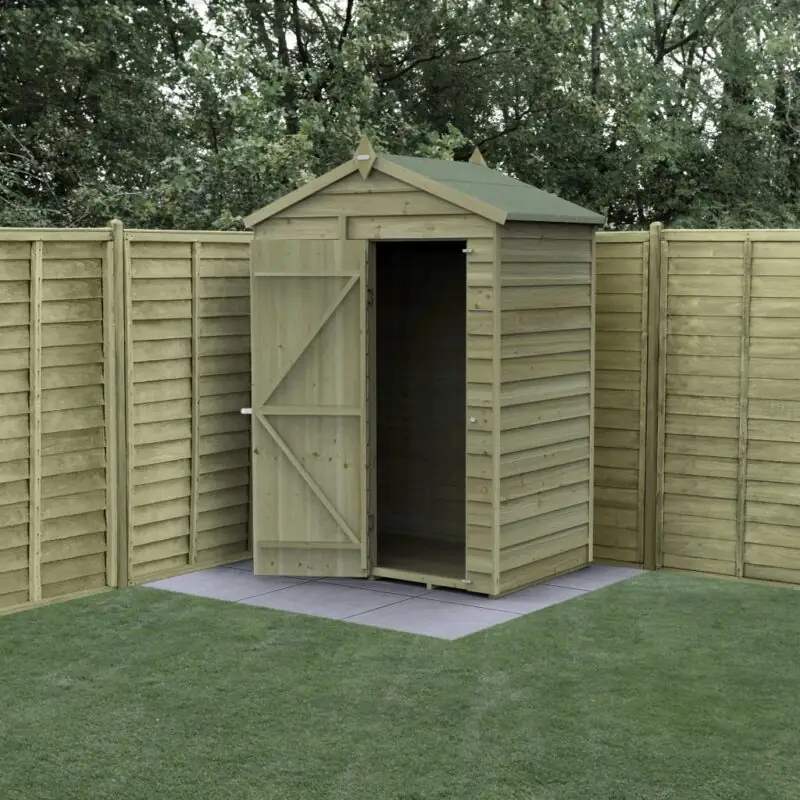 Forest 5 x 3 4Life Overlap Apex Garden Shed - No Window